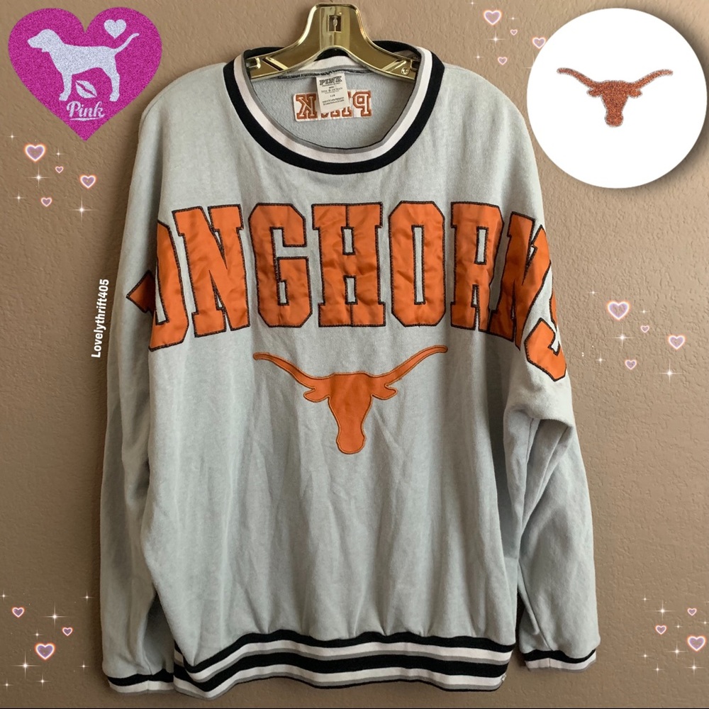 🌸SOLD🌸Victoria Secret Pink Longhorns Crewneck Size L